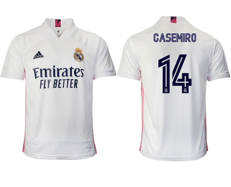 Men 2020-2021 club Real Madrid home aaa version #14 white Soccer Jerseys->real madrid jersey->Soccer Club Jersey